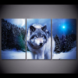 Snow, Wolf, Moon Wall Art Painting