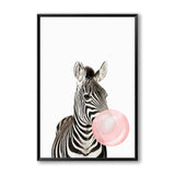 Bubble Chewing Gum Giraffe Zebra Animal Posters