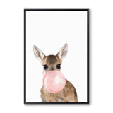 Bubble Chewing Gum Giraffe Zebra Animal Posters