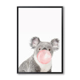 Bubble Chewing Gum Giraffe Zebra Animal Posters