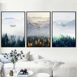 Nordic Forest Landscape Wall Art Canvas