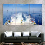 Ocean, Fishing Rod Painting Wall Art Pictures