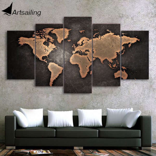 Abstract Map Wall Art Paintings